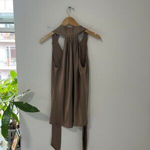 Ramy Brook Brown Silk Halter Tank Size XS